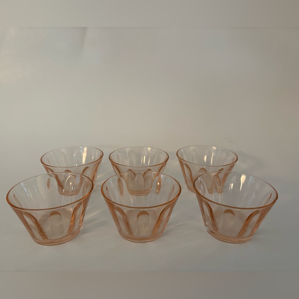 Pink Depression Glass Ramekins (6)